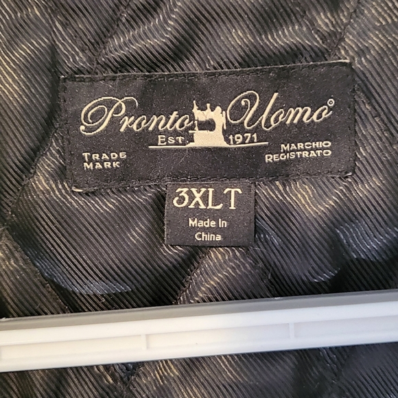 Pronto Uomo Classic Black Pea Coat - Picture 2 of 4